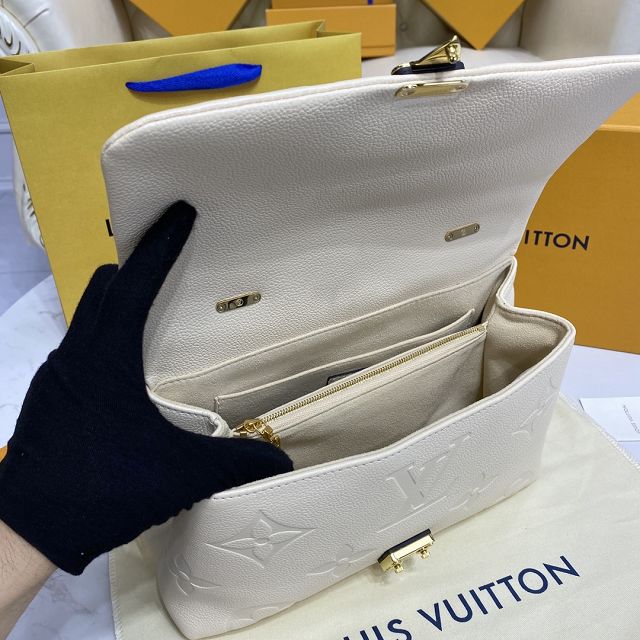 Louis vuitton original calfskin madeleine MM handbag M45976 white