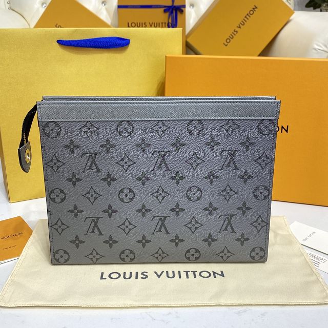 Louis vuitton calfskin pochette voyage M30840 grey