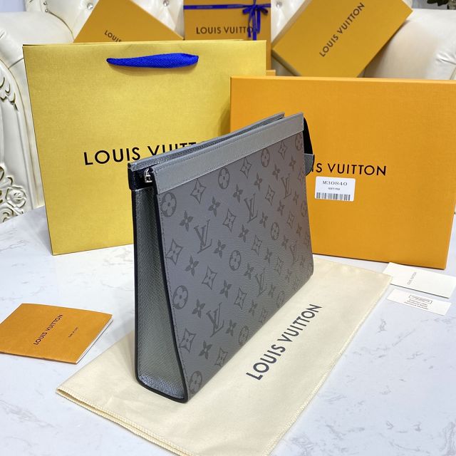 Louis vuitton calfskin pochette voyage M30840 grey