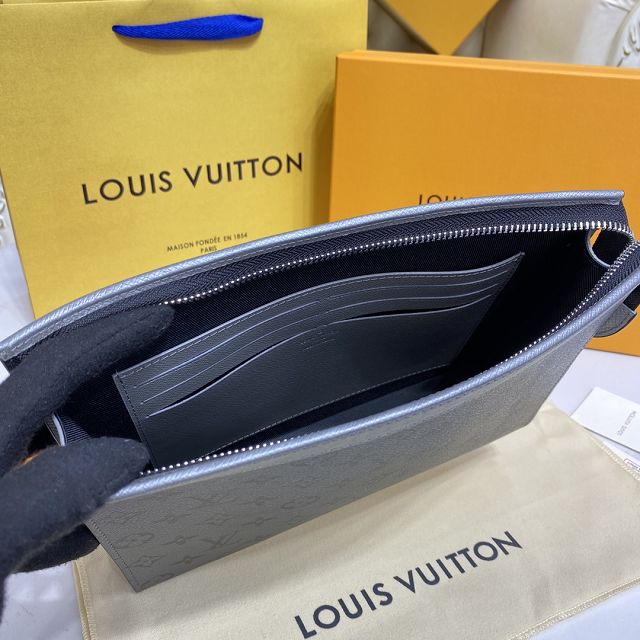 Louis vuitton calfskin pochette voyage M30840 grey