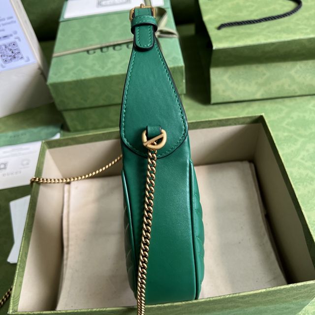 2022 GG original calfskin marmont half-moon-shaped mini bag 699514 green