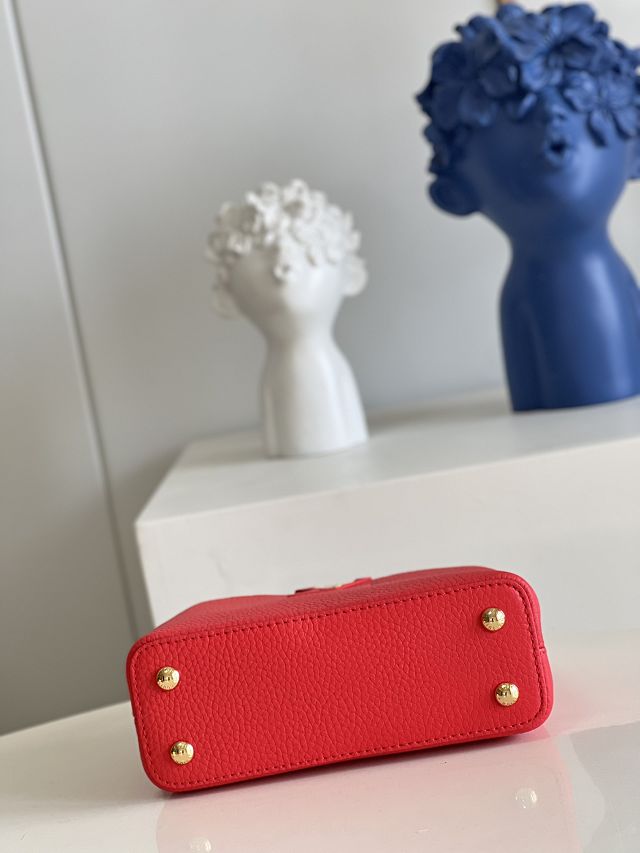 Louis vuitton original calfskin capucines mini handbag M20513 red