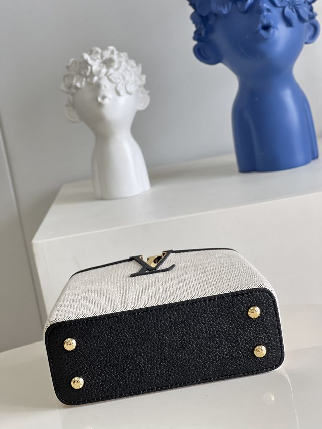 Louis vuitton original canvas capucines mini handbag M48865 black