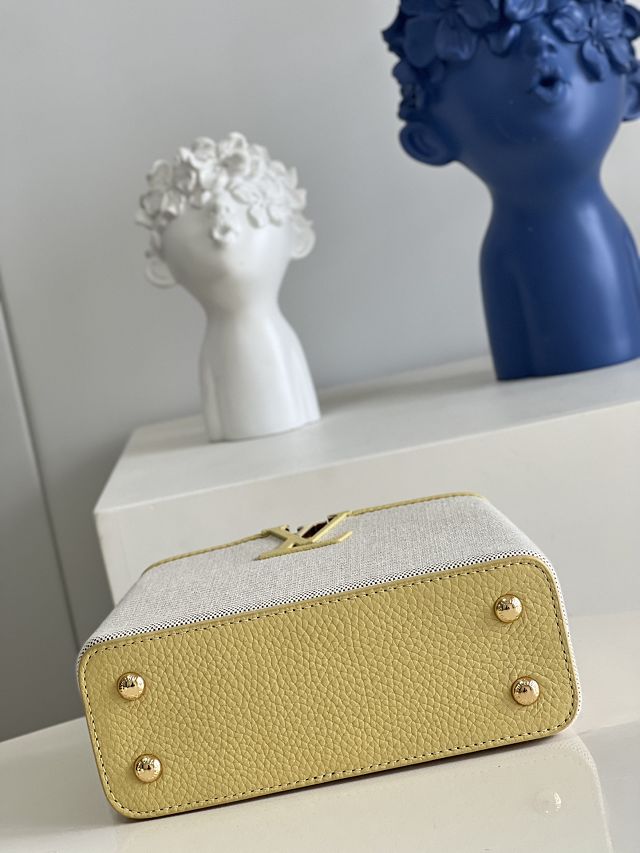 Louis vuitton original canvas capucines mini handbag M48865 yellow