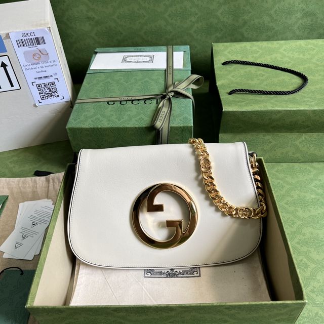 GG original calfskin blondie shoulder bag 699268 white