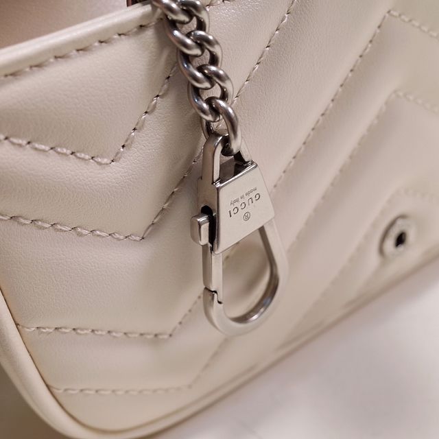 2022 GG original calfskin marmont belt bag 699757 white