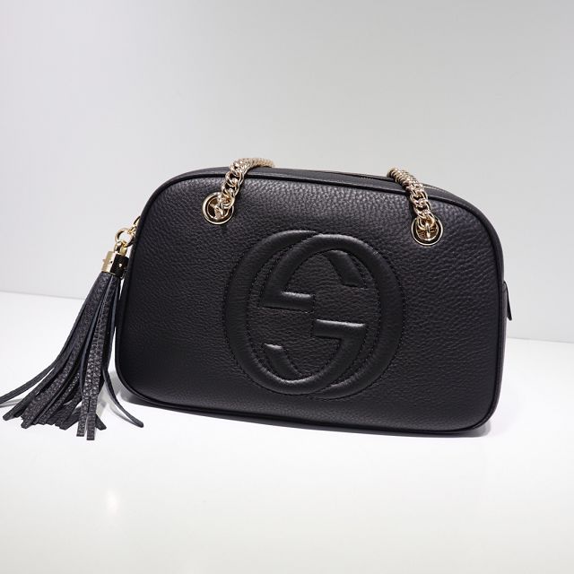 GG original calfskin chain shoulder bag 308983 black