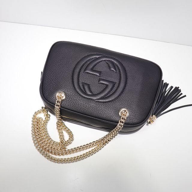 GG original calfskin chain shoulder bag 308983 black