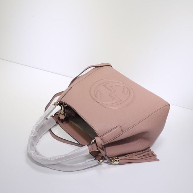 GG original calfskin small tote bag 336751 light pink