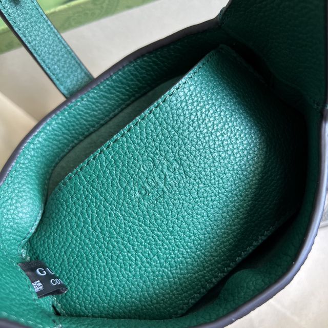 GG original grained calfskin jackie 1961 mini shoulder bag 637091 green