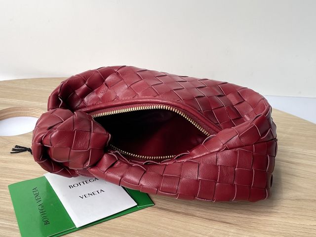 BV original lambskin mini jodie bag 651876 dark red