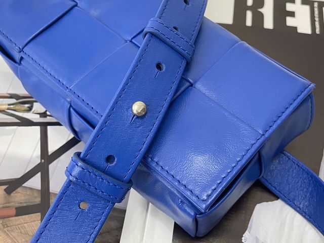 BV original calfskin cassette belt bag 651053 blue