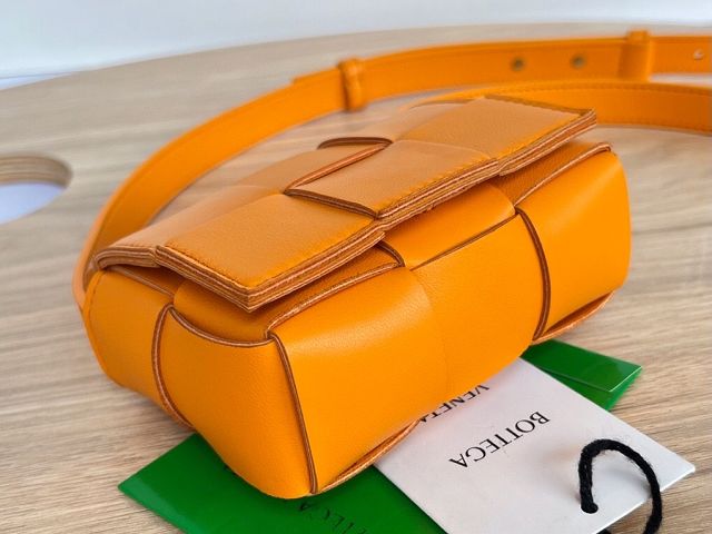 BV original lambskin mini cassette bag 666688 orange