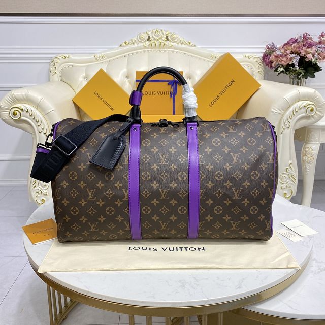 Louis vuitton original monogram canvas keepall 50 M46257 purple