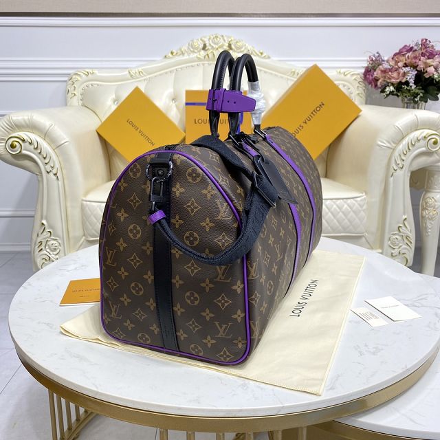 Louis vuitton original monogram canvas keepall 50 M46257 purple