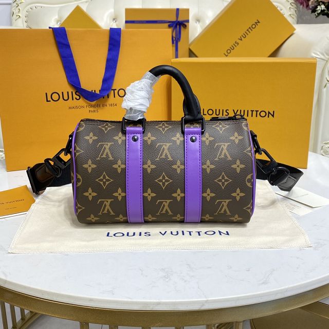 Louis vuitton original monogram canvas mini keepall 25 M46249 purple