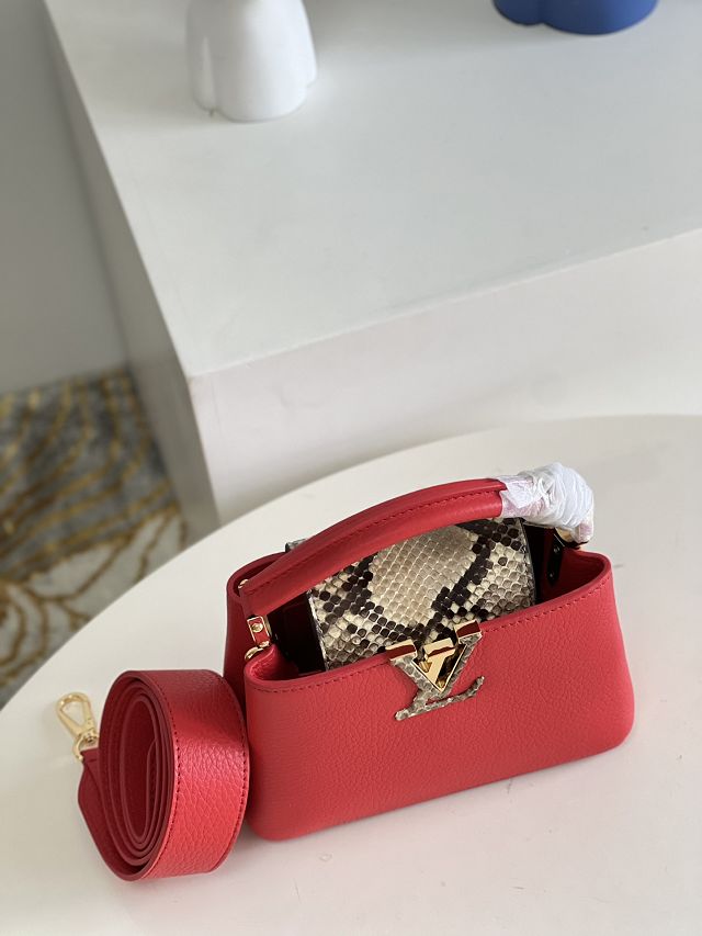 Louis vuitton original calfskin capucines mini handbag M55986 red