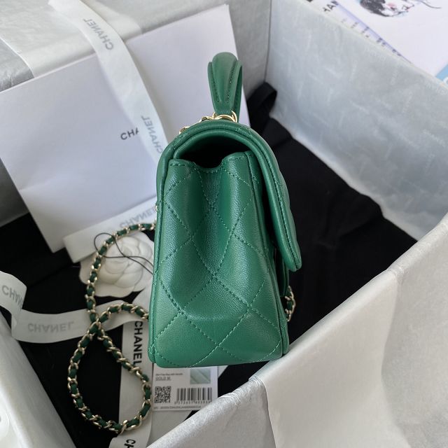 CC original lambskin top handle flap bag bag AS2431-2 green