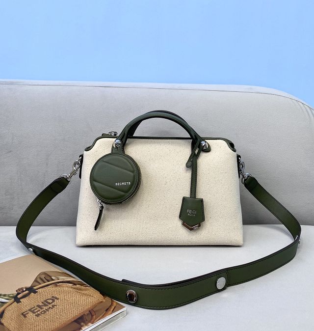 Fendi original canvas medium by the way boston bag 8BL146 green