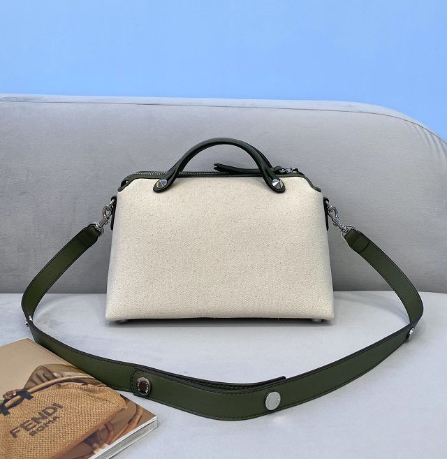 Fendi original canvas medium by the way boston bag 8BL146 green