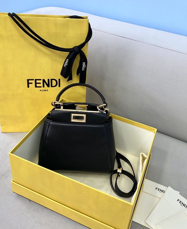 Fendi original calfskin mini peekaboo bag 8BN243 black