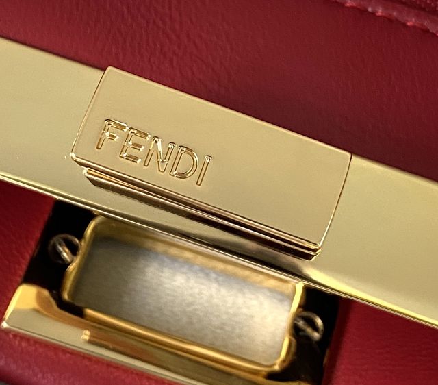Fendi original calfskin mini peekaboo bag 8BN243 red