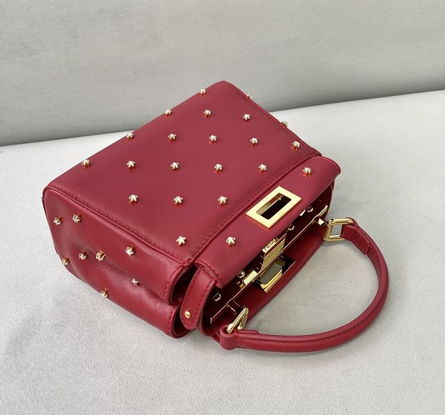 Fendi original calfskin mini peekaboo bag 8BN243-2 red