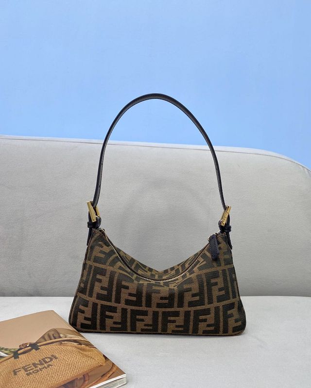 Fendi original fabric medium shoulder bag 8BR298 brown