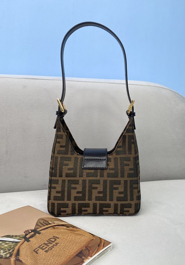 Fendi original fabric small shoulder bag 8BR317 brown