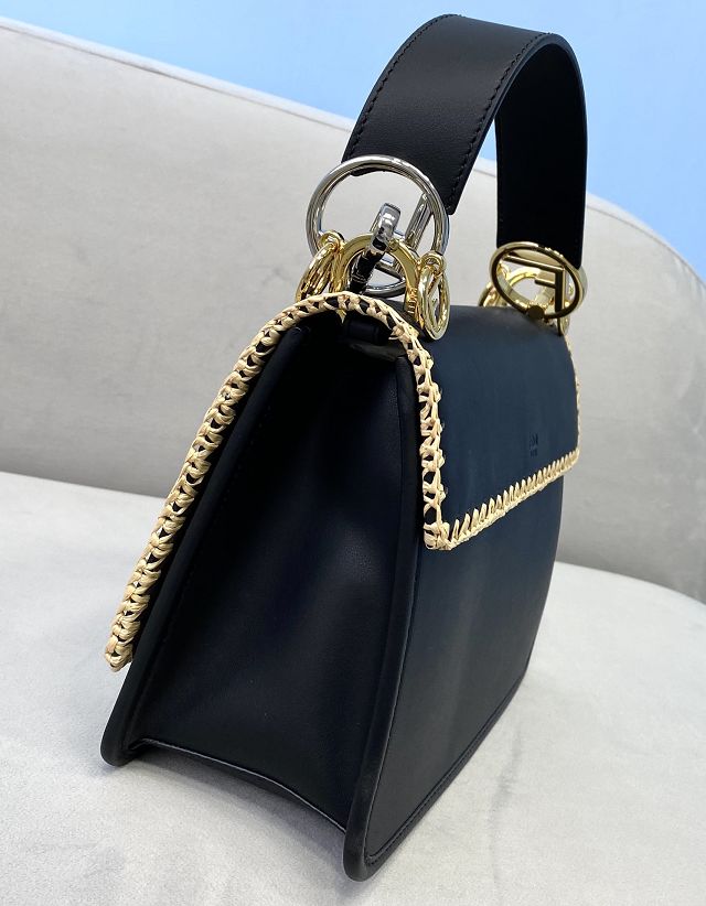 Fendi original calfskin kan I F bag 8BT284 black