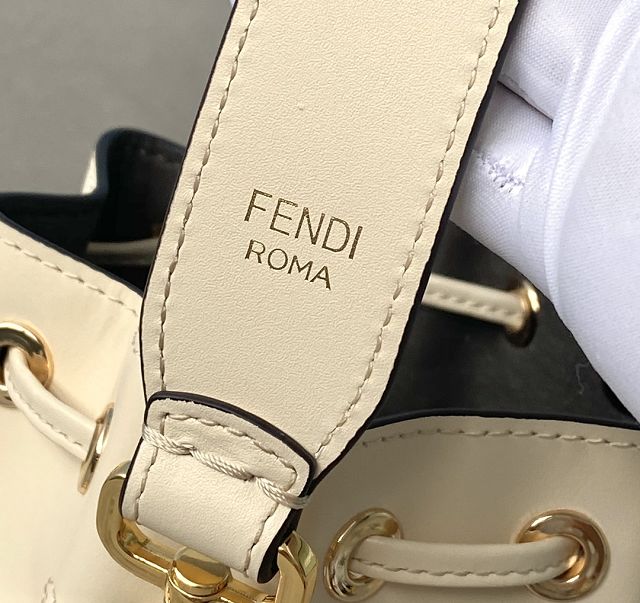 Fendi original calfskin small mon tresor bucket bag 8BS010 white