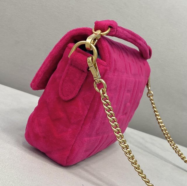 Fendi original velvet mini baguette bag 8BS017 rose red