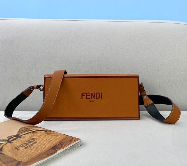 Fendi original calfskin medium case 7VV132 brown