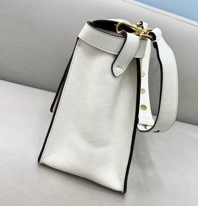 Fendi original calfskin medium kan U bag 8M0516 white