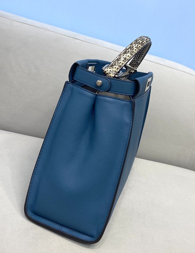 Fendi original calfskin medium peekaboo bag 8BN240 navy blue