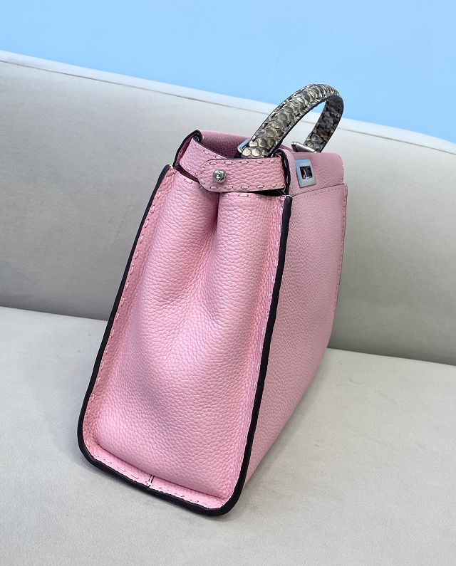 Fendi original grained calfskin medium peekaboo bag 8BN240-3 pink