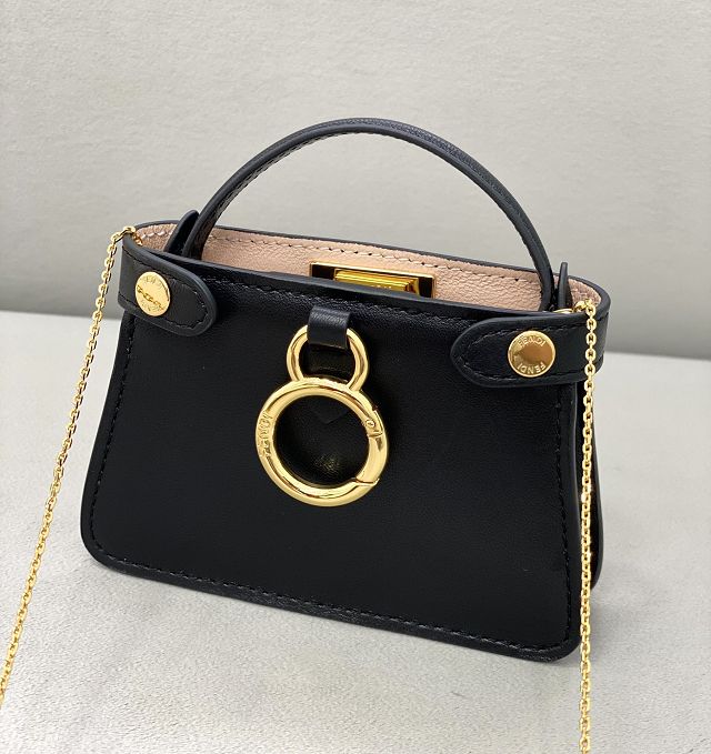 Fendi original calfskin micro peekaboo IseeU bag 8BN225 black