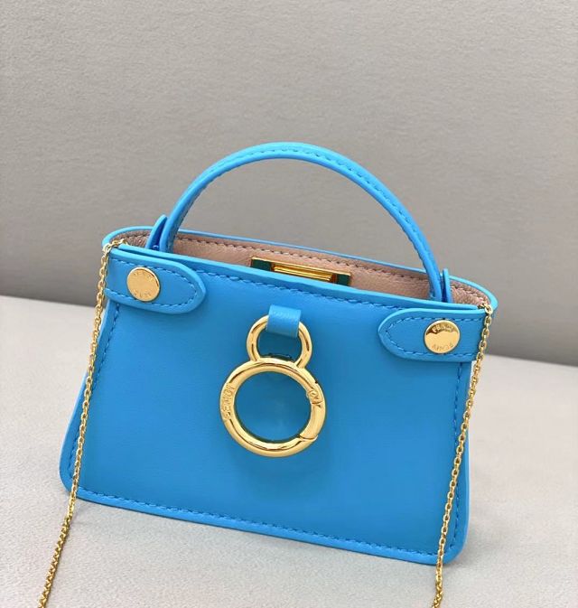 Fendi original calfskin micro peekaboo IseeU bag 8BN225 blue