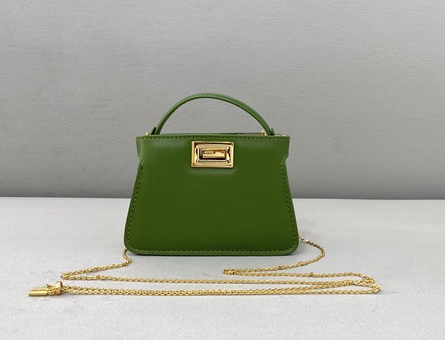 Fendi original calfskin micro peekaboo IseeU bag 8BN225 green