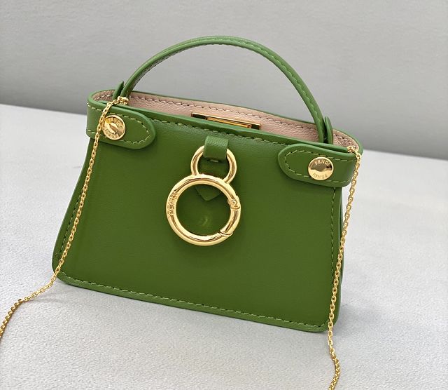 Fendi original calfskin micro peekaboo IseeU bag 8BN225 green