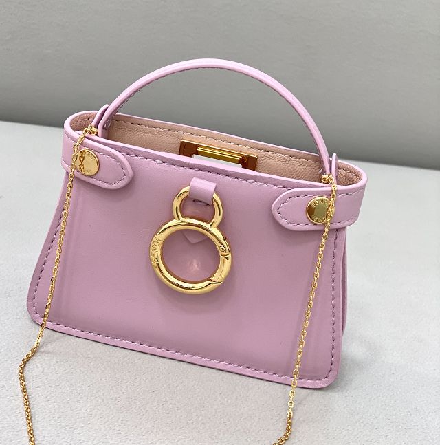 Fendi original calfskin micro peekaboo IseeU bag 8BN225 pink