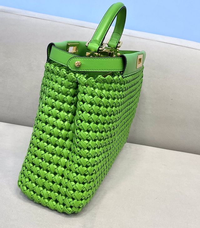 Fendi original lambskin medium peekaboo bag 8BN240 green