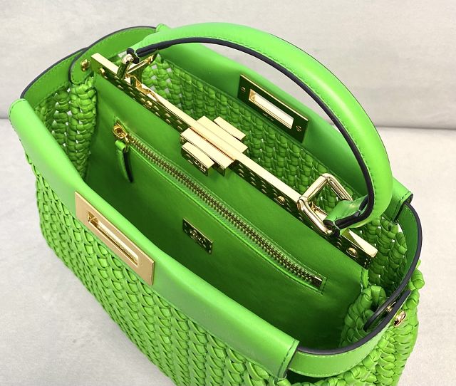 Fendi original lambskin medium peekaboo bag 8BN240 green