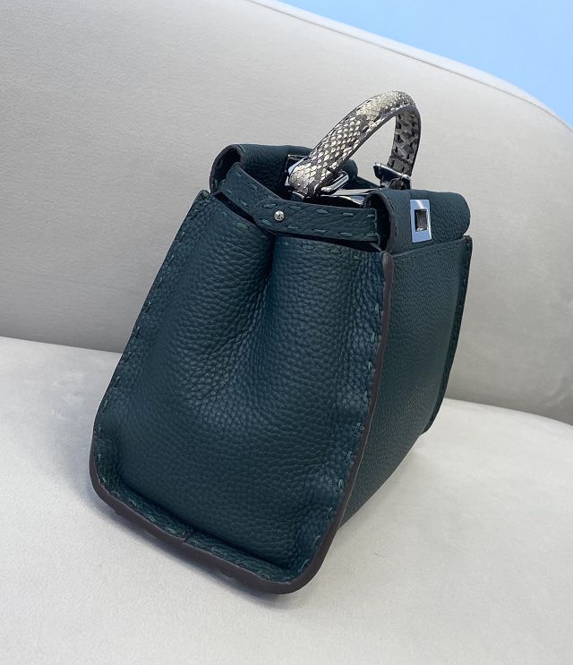 Fendi original calfskin small peekaboo bag 8BN244 dark green