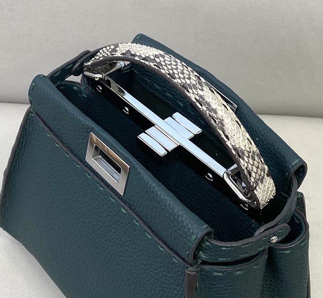 Fendi original calfskin small peekaboo bag 8BN244 dark green