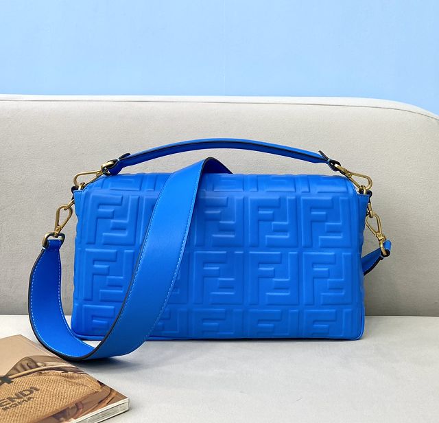 Fendi original lambskin large baguette bag 8BR795 blue