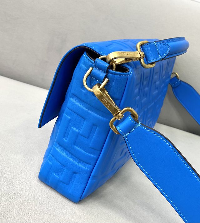 Fendi original lambskin large baguette bag 8BR795 blue