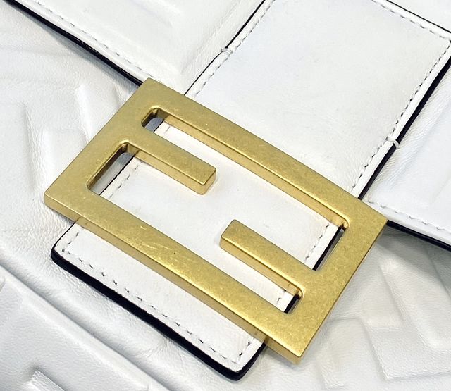 Fendi original lambskin large baguette bag 8BR795 white