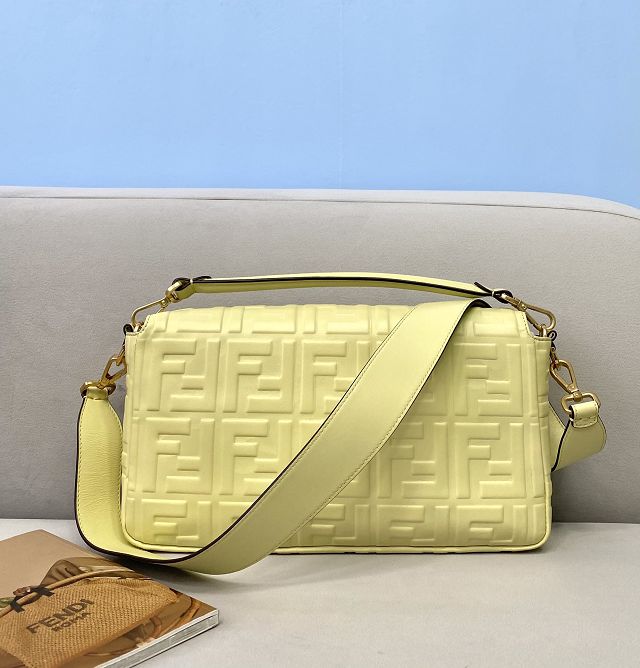 Fendi original lambskin large baguette bag 8BR795 yellow