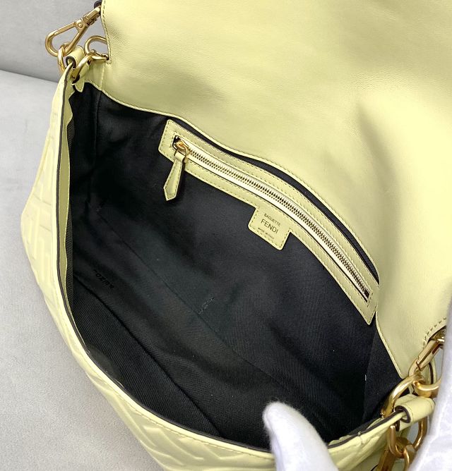 Fendi original lambskin large baguette bag 8BR795 yellow